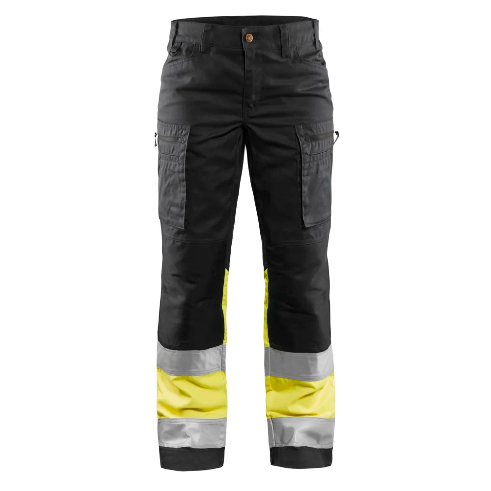 Blaklader 7161 1811 Dames High Vis Werkbroek Met Stretch Zwart High Vis Geel