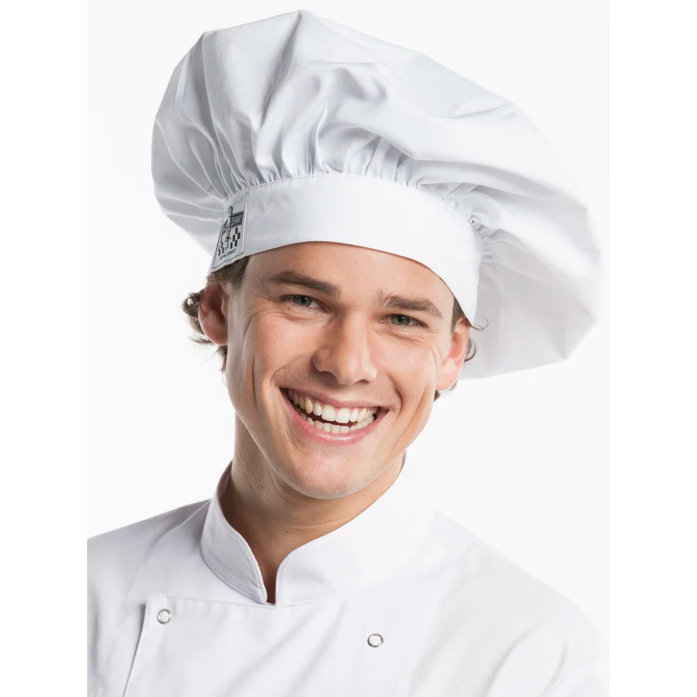 Chaud Devant Hoofddeksel Chef Hat Bianco Wit