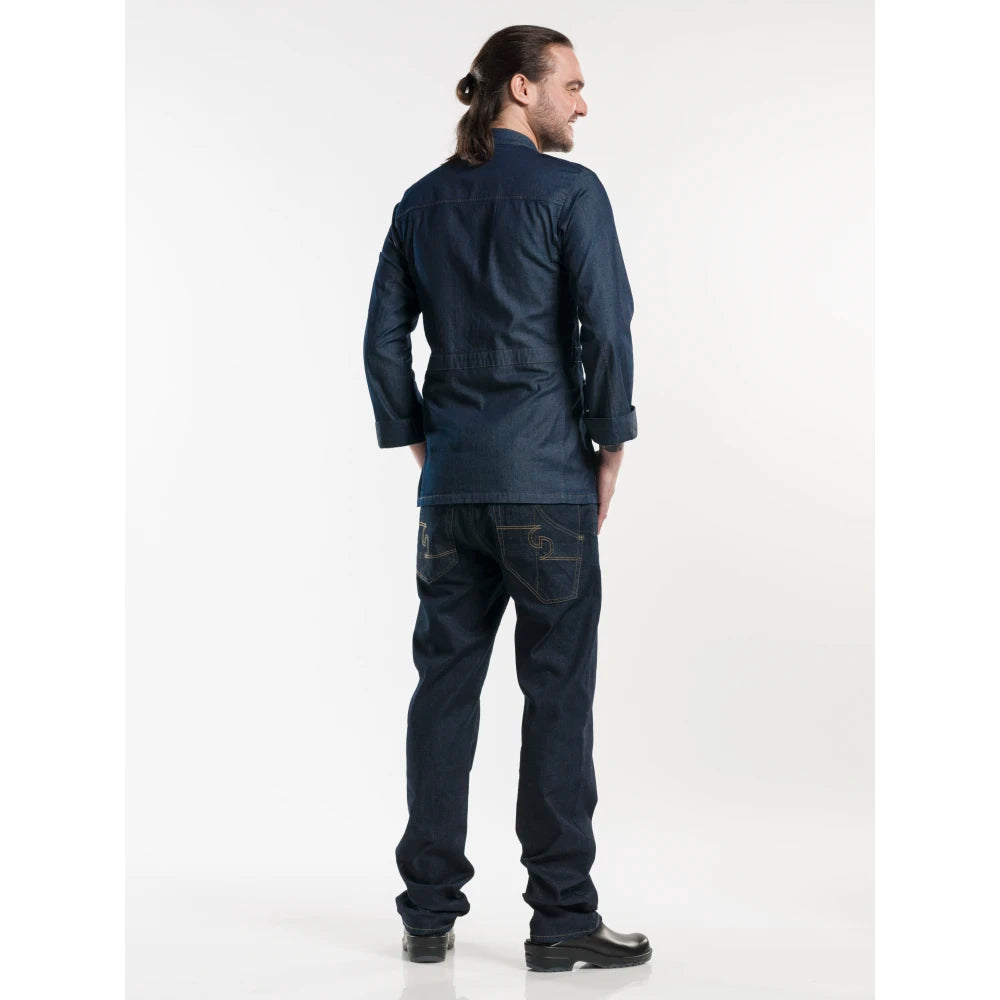 Chaud Devant Koksbuis Parka Blue Denim Stretch Donkerblauw