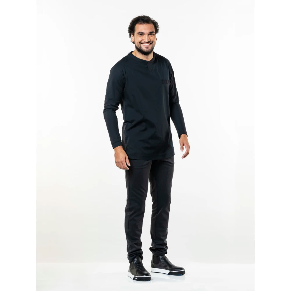 Chaud Devant Koksbuis T-Shirt Valente Fx Black Ls Stretch Zwart