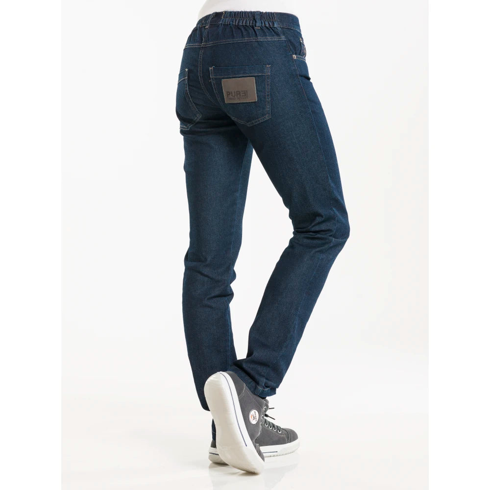 Chaud Devant Kokspantalon Lady Skinny Blue Denim Stretch Donkerblauw
