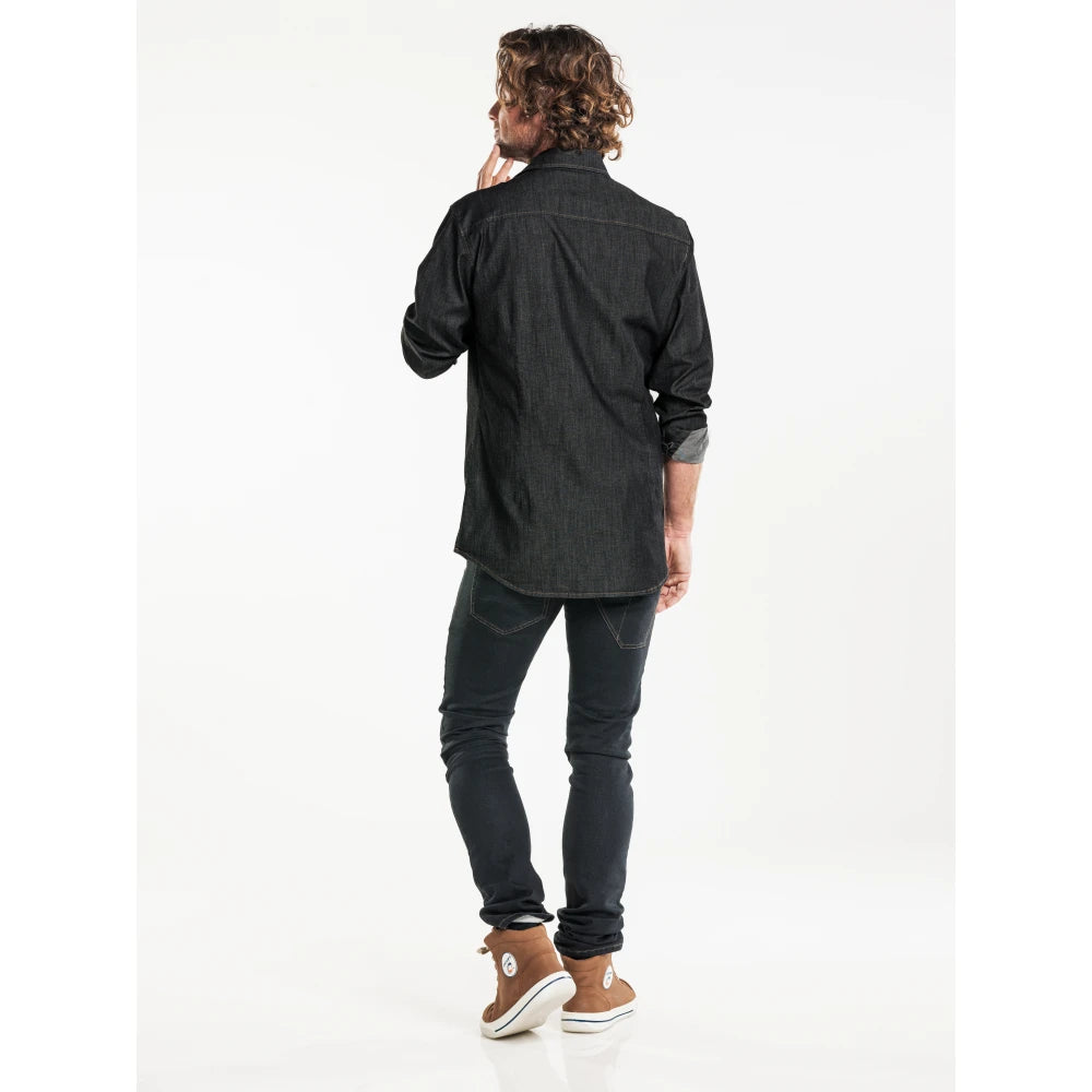 Chaud Devant Overhemd/Blouse Men Antra Denim Stretch Antraciet