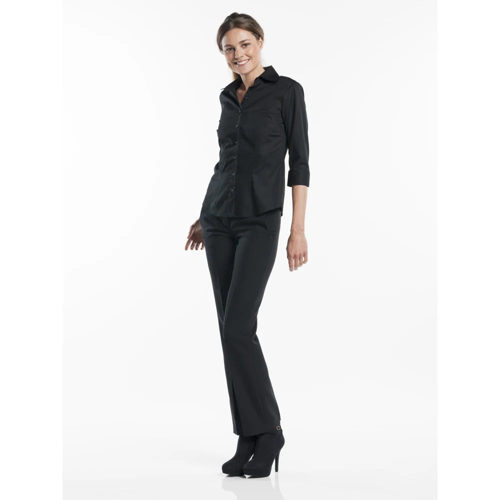 Chaud Devant Overhemd/Blouse Women Black Stretch 3/4 Sleeve Zwart