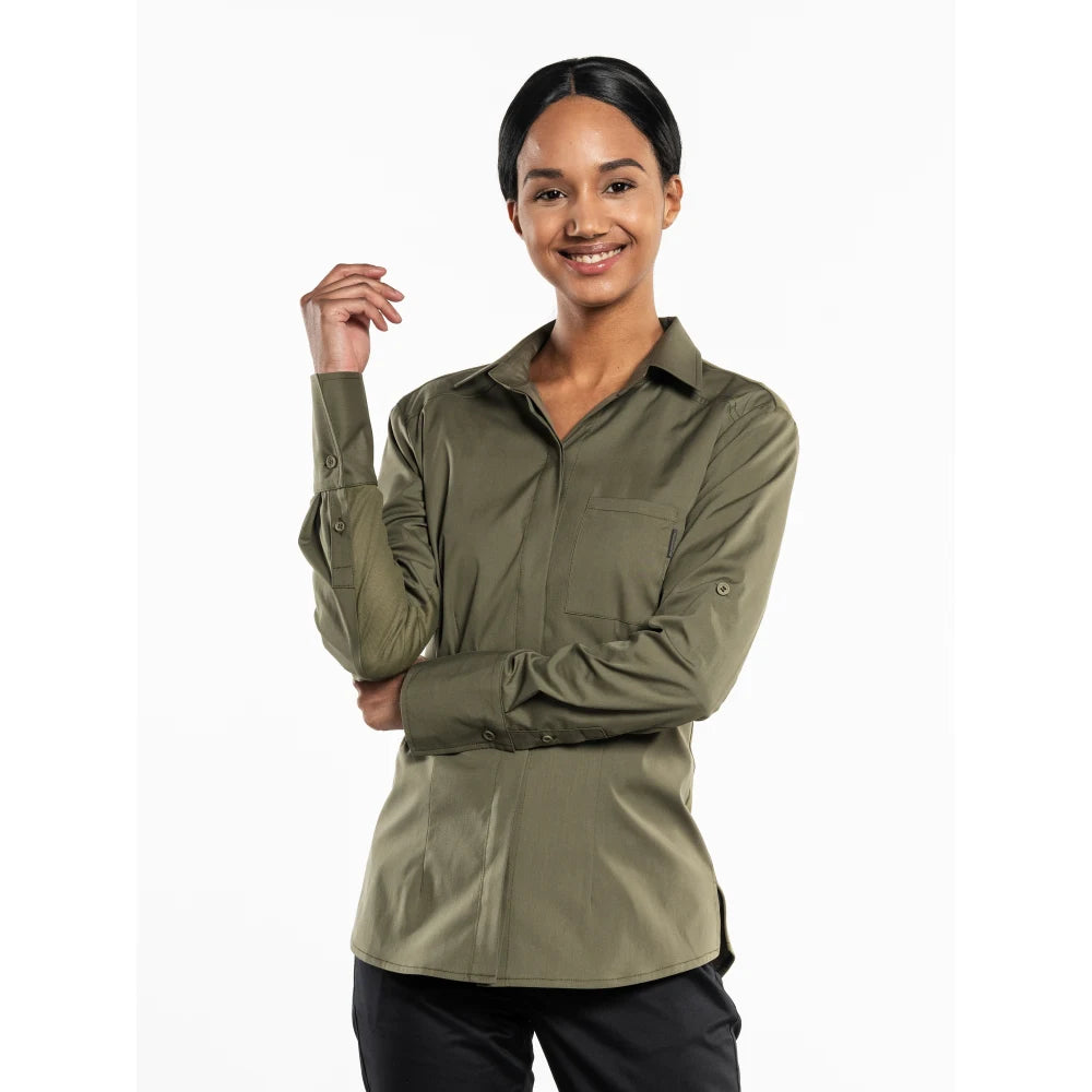 Chaud Devant Overhemd/Blouse Women Moss Fx Mosgroen