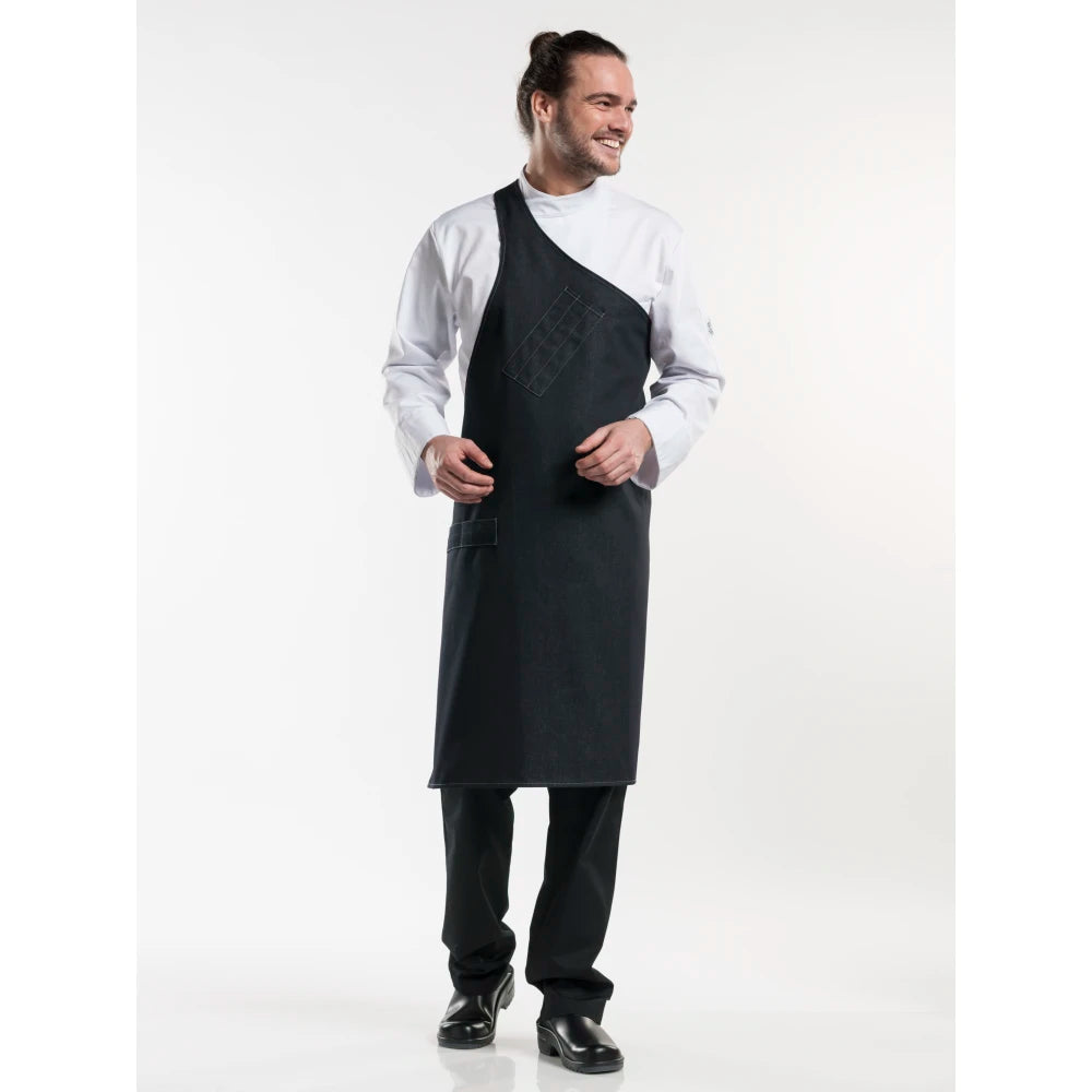 Chaud Devant Schort Butcher Black Denim Zwart