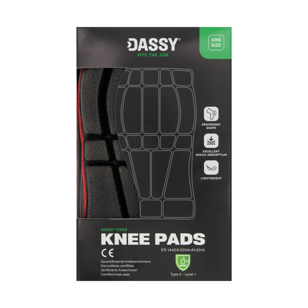 Dassy Fides Gecertificeerde Kniebeschermers (Type 2, Level 1) Rood Zwart