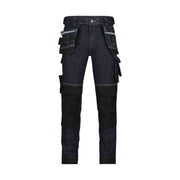 Dassy Melbourne Stretch Holsterzakkenjeans Met Kniezakken 320 G/M² Jeansblauw Zwart