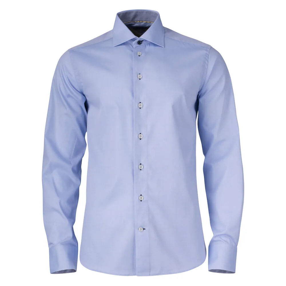 J.Harvest & Frost Yellow Bow 51 Hemd Regular Fit Heren Hemelsblauw Marine