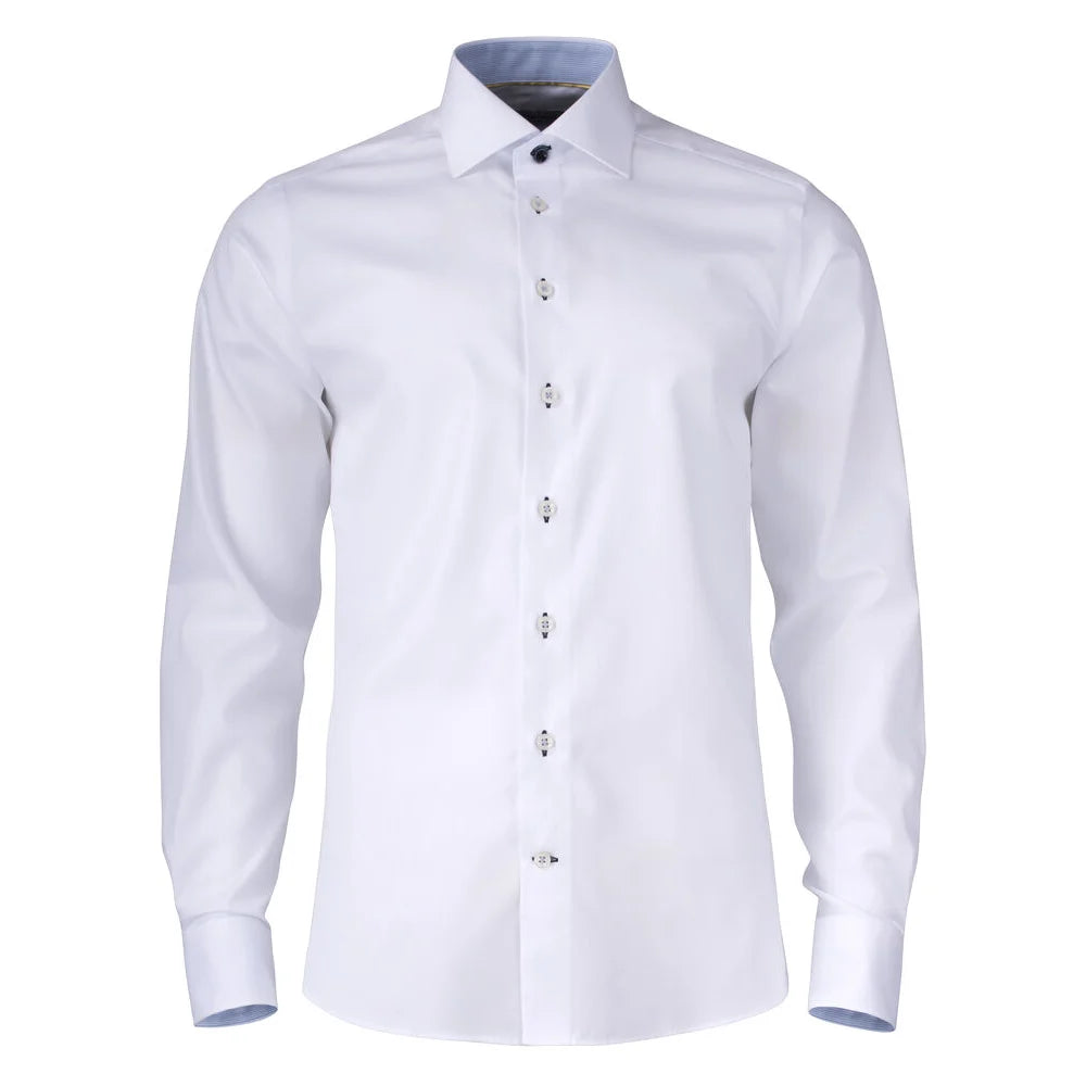 J.Harvest & Frost Yellow Bow 51 Hemd Regular Fit Heren Wit Hemelsblauw