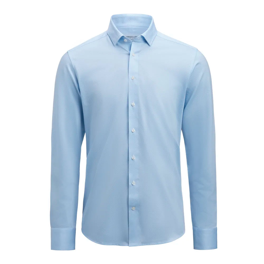 J.Harvest & Frost Yellow Bow 57 Hemd Slim Fit Heren Hemelsblauw