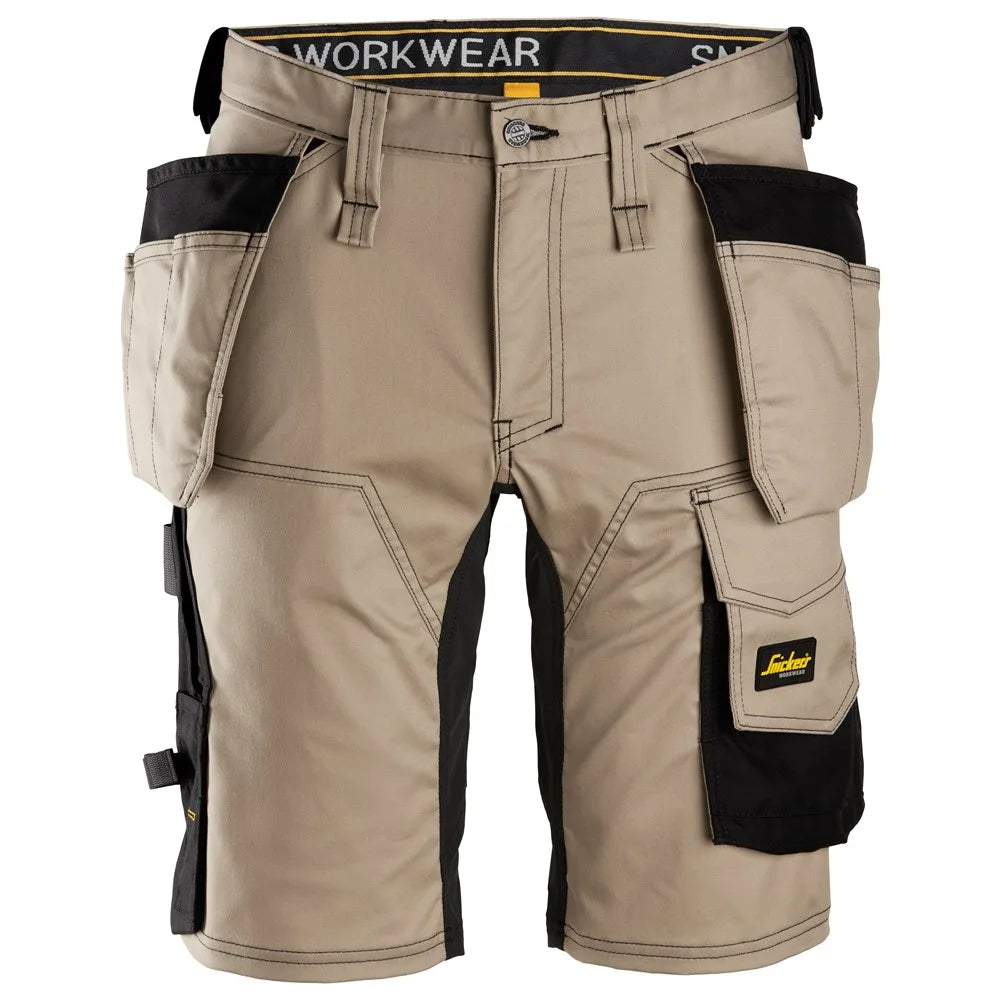 Snickers 6141 Allroundwork 2-Way Stretch Werkshorts Met Holsterzakken 2004 Khaki Black