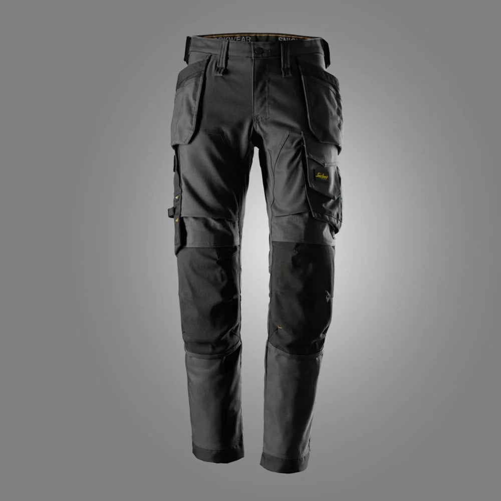 Snickers 6244 Allroundwork Canvas Stretch Werkbroek Met Holsterzakken 5804 Steel Grey Black