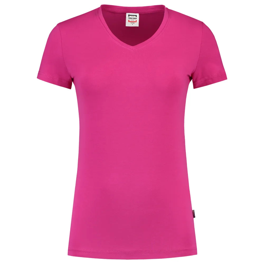 Tricorp 101008 T-Shirt V Hals Fitted Dames Fuchsia