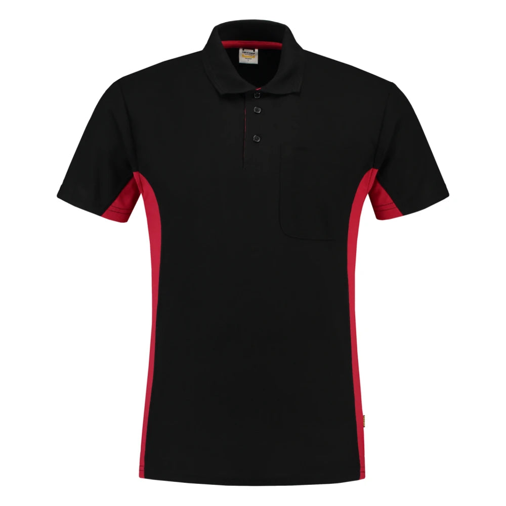 Tricorp 202002 Poloshirt Bicolor Borstzak Black Red