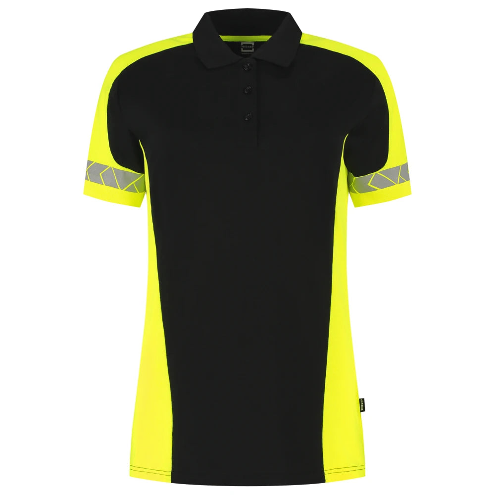 Tricorp 206110 Poloshirt Reflective Redefined Dames Black Fluor Yellow