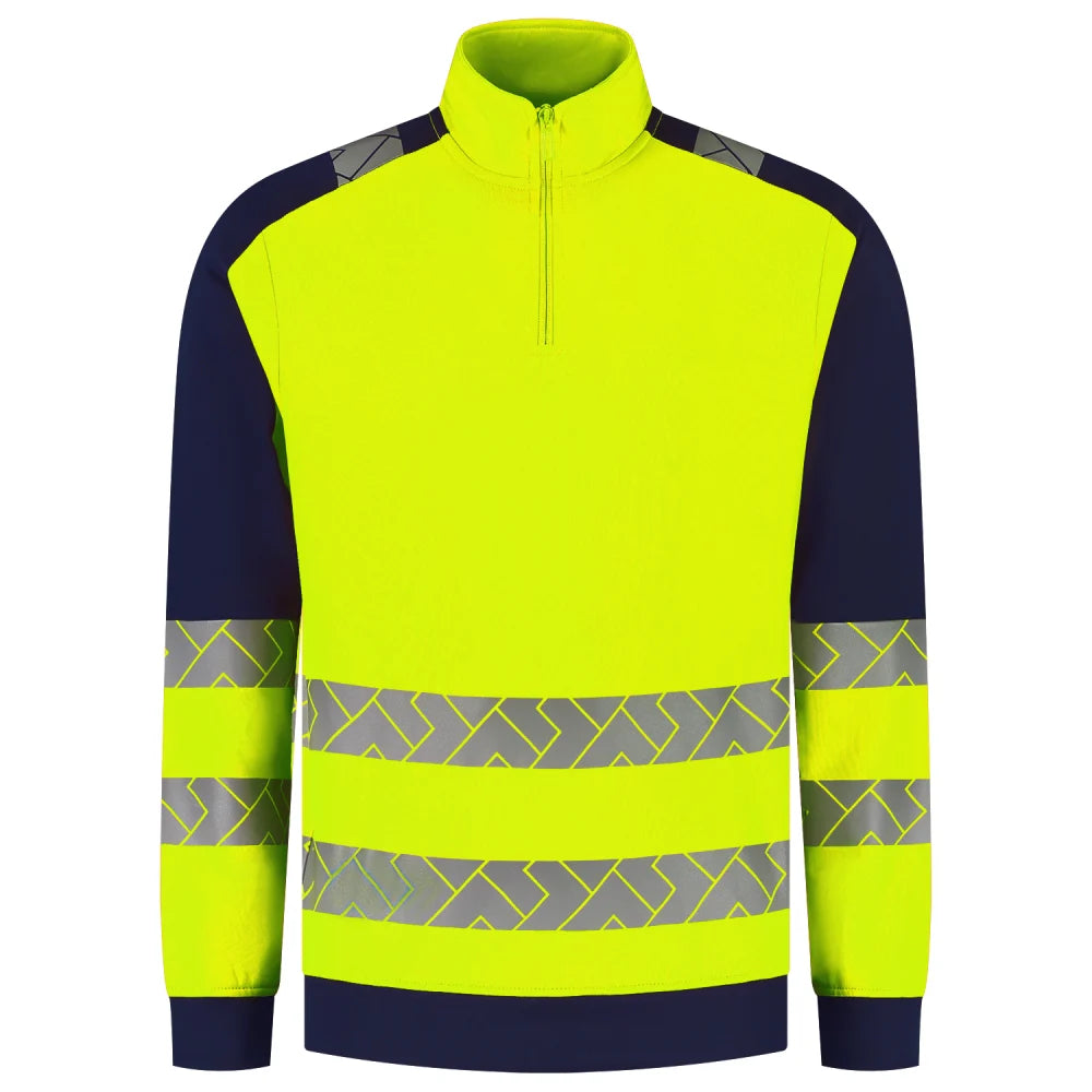 Tricorp 306106 Zip Sweater High Vis Redefined Industrieel Wasbaar Fluor Yellow Ink
